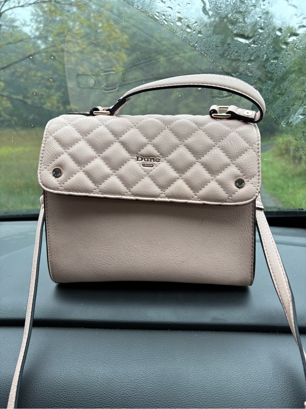 Dune London Quilted Blush Top-Handle Satchel
